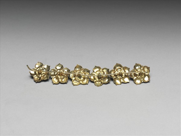 銀鍍金點翠嵌珍珠花卉鈿花