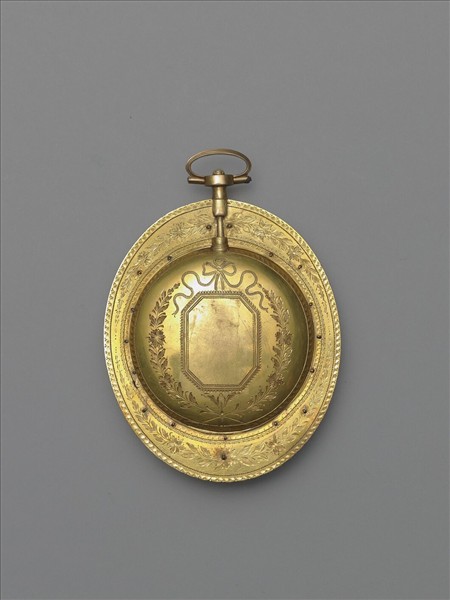 銅鍍金嵌珠寶橢圓形懷錶