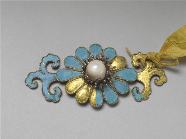 銀鍍金菊花結子