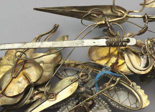 銀鍍金竹梅花藍簪