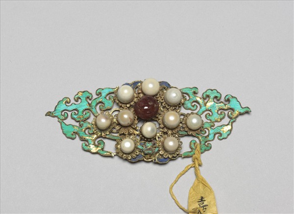 銀鍍金流雲菊花結子