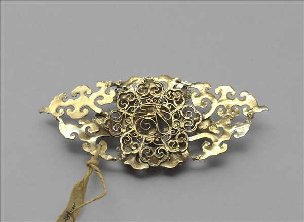 銀鍍金流雲菊花結子