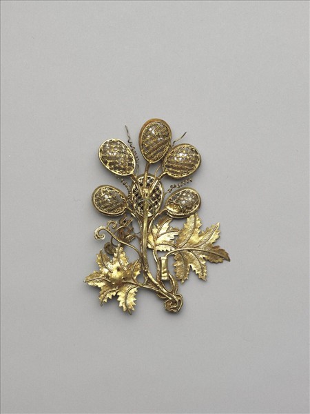 銀鍍金松鼠葡萄簪首