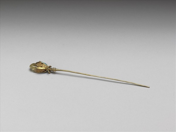 銀鍍金抱頭蓮針