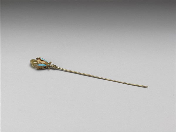 銀鍍金抱頭蓮針