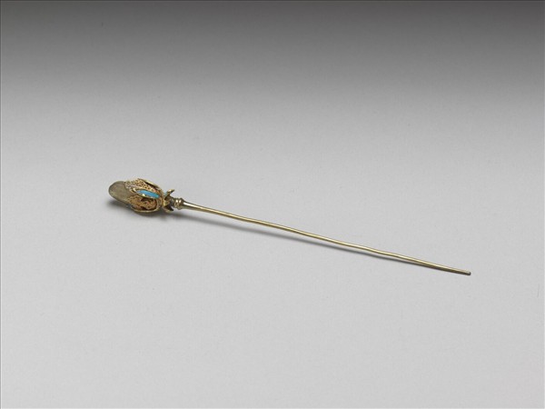 銀鍍金抱頭蓮針