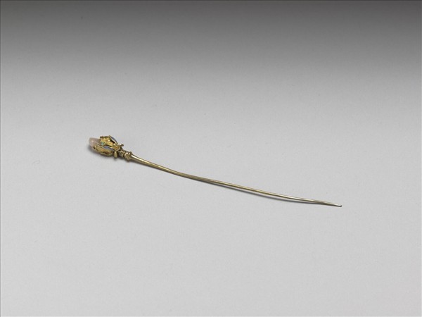 銀鍍金抱頭蓮針