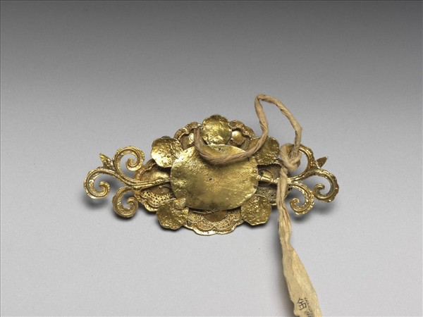 銀鍍金點翠茶花結子