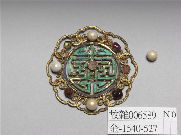 銀鍍金壽字面簪花