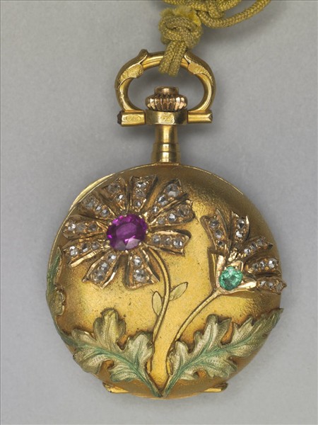 鍍金嵌料石懷錶