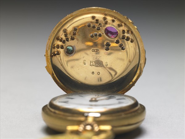 鍍金嵌料石懷錶