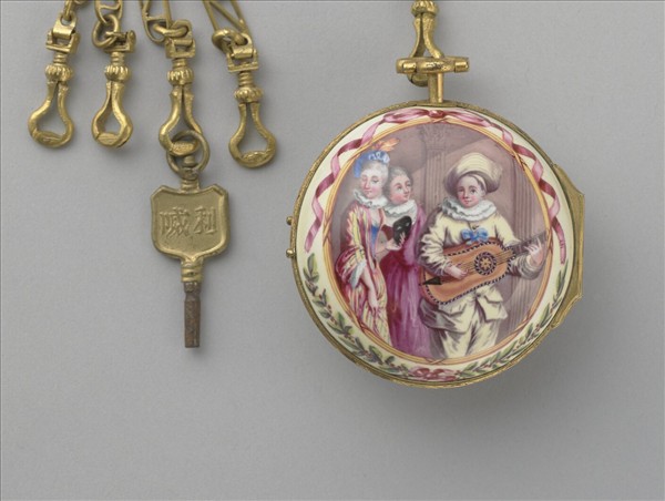 「利喴」畫琺瑯西洋人物懷錶