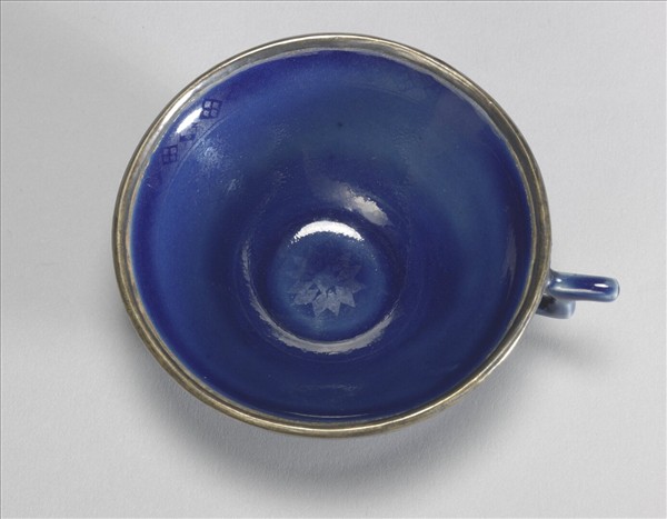 霽青描金單把杯