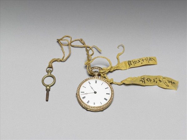 畫琺瑯花卉鑲珠懷錶