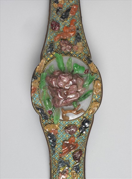 紅木鑲寶石如意