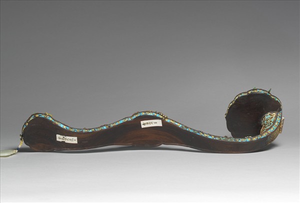 紅木鑲寶石如意