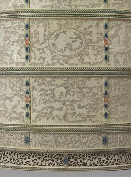 象牙雕四層透花提食盒