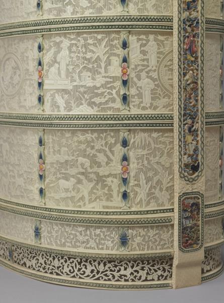 象牙雕四層透花提食盒