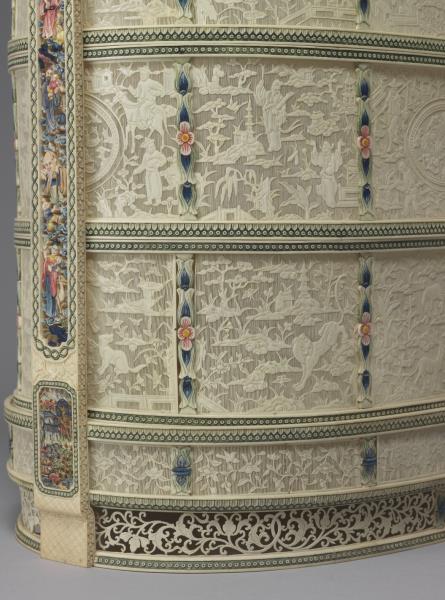 象牙雕四層透花提食盒