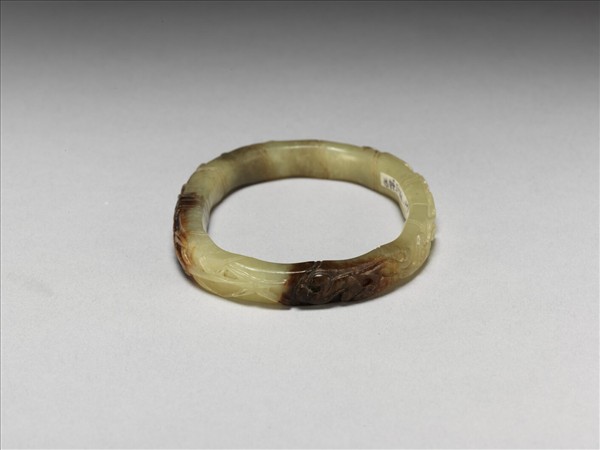 玉靈芝紋竹節式鐲