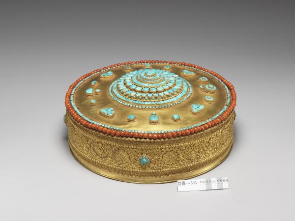 西藏金嵌松石珊瑚壇城