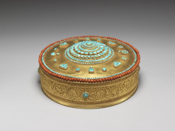 西藏金嵌松石珊瑚壇城