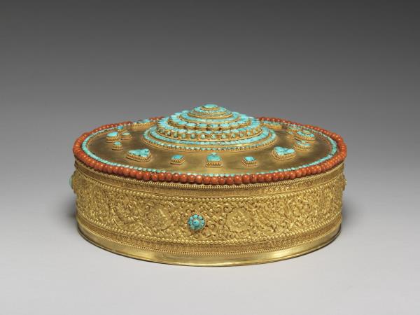 西藏金嵌松石珊瑚壇城