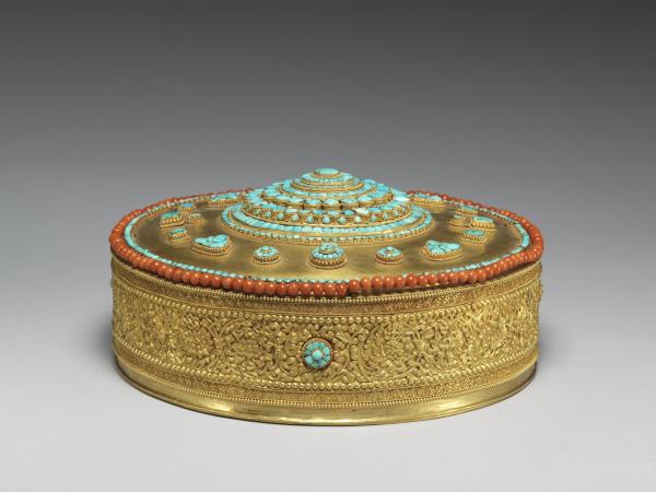 西藏金嵌松石珊瑚壇城