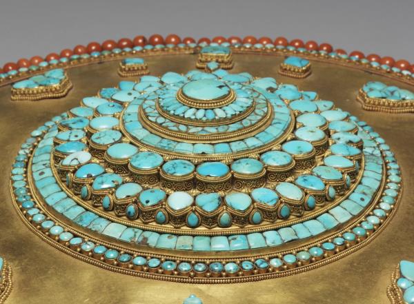 西藏金嵌松石珊瑚壇城