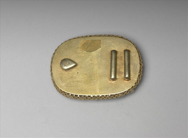 銀鍍金鑲綠玻璃帶頭