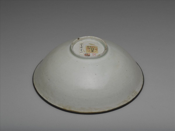 景德鎮窯系 青白瓷印花博古花卉紋碗