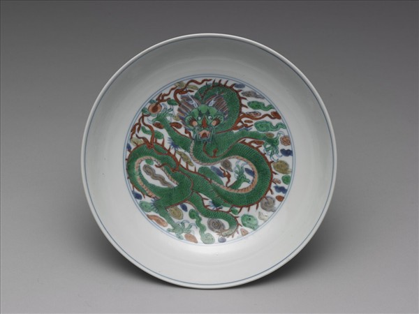 鬥彩龍鳳紋盤