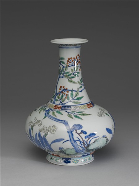 青花粉彩花卉紋瓶