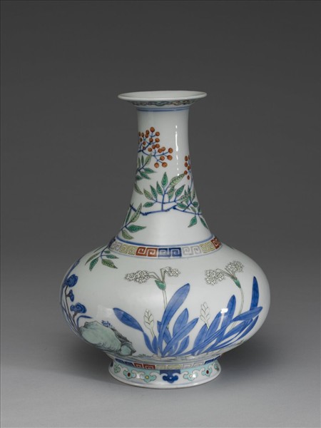 青花粉彩花卉紋瓶