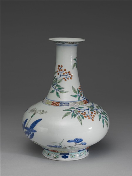 青花粉彩花卉紋瓶