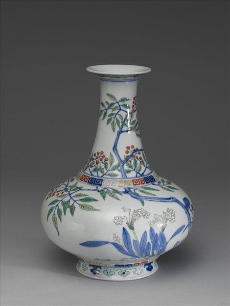 青花粉彩花卉紋瓶