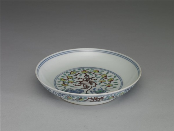 五彩福壽紋盤