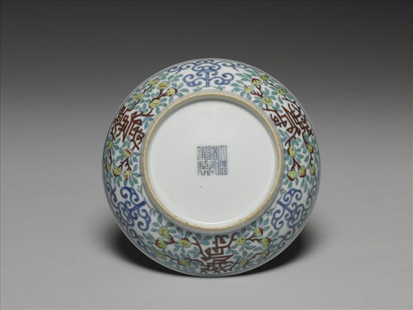 五彩福壽紋盤