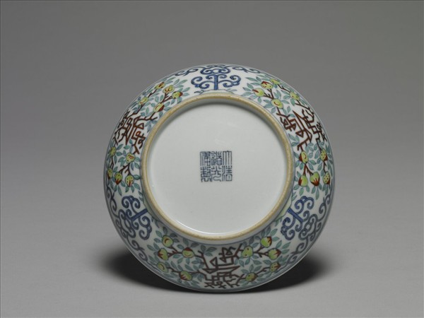 五彩福壽紋盤