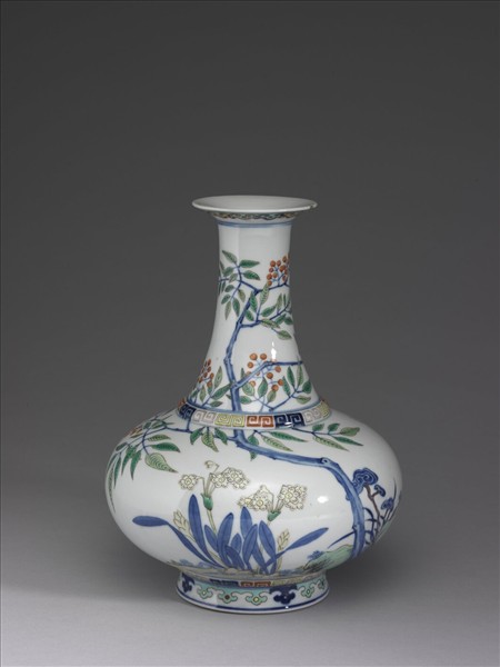 青花粉彩花卉紋瓶