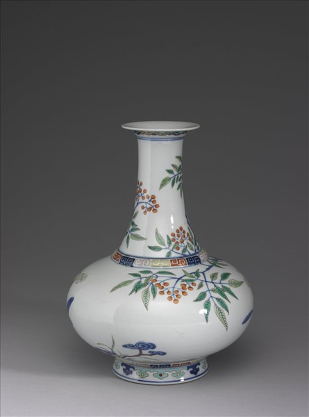 青花粉彩花卉紋瓶