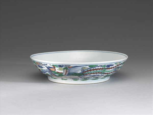 青花五彩龍鳳紋盤