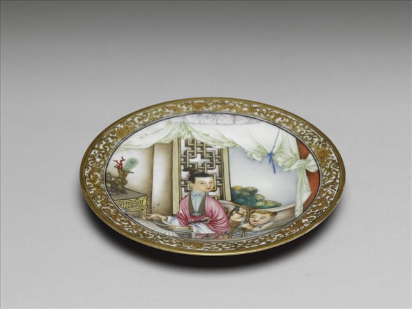 琺瑯彩課子圖碟