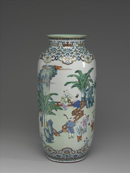 鬥彩十二子燈籠尊