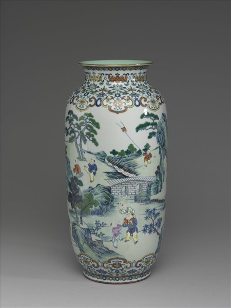 鬥彩十二子燈籠尊