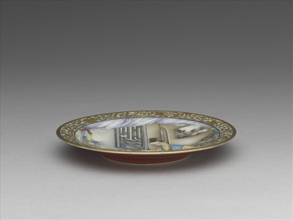 琺瑯彩課子圖碟