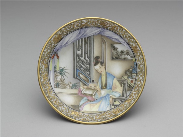 琺瑯彩課子圖碟