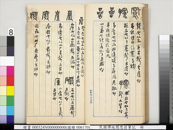 民國譚延闓思翁筆記　冊