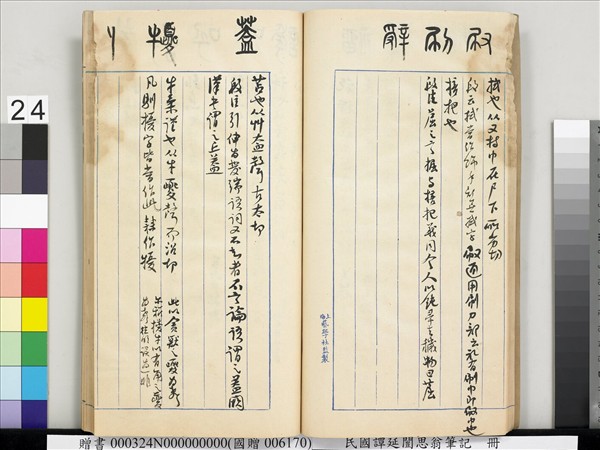 民國譚延闓思翁筆記　冊