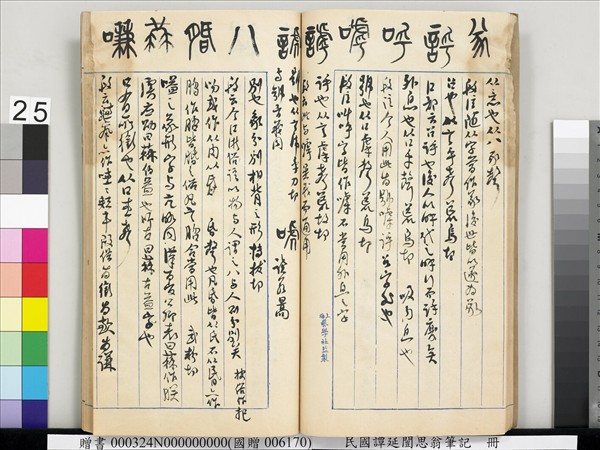 民國譚延闓思翁筆記　冊